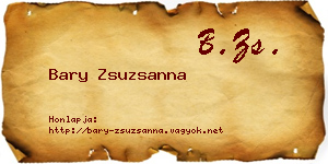 Bary Zsuzsanna névjegykártya